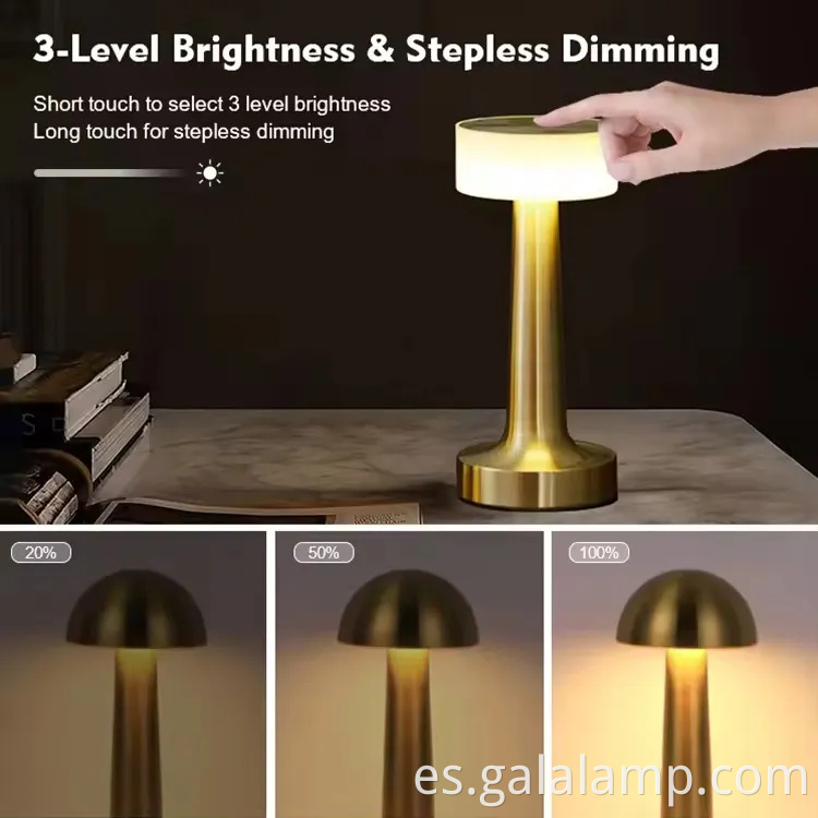 Lámpara de escritorio de hierro forjado elegante con una conveniente carga USB